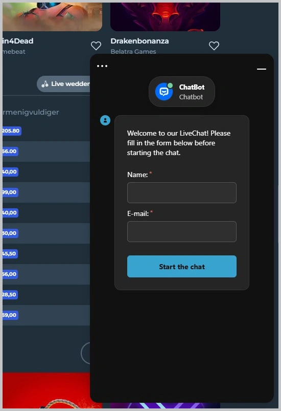 Contact met klantenservice van Gigaspinz
